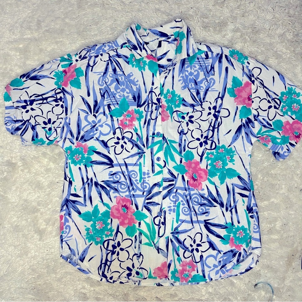 Women’s Vintage Cascais Hawaiian Button Up Shirt Medium